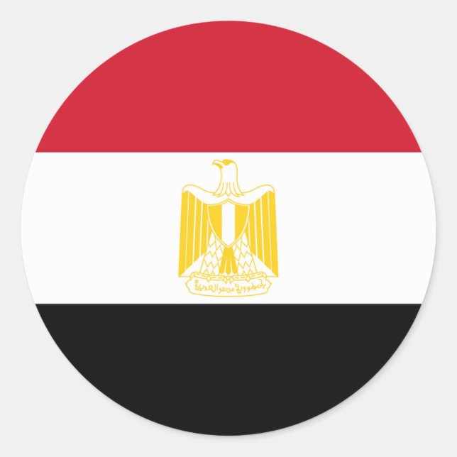 Flag of Egypt Classic Round Sticker (Front)