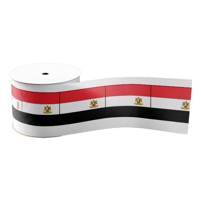 Flag of Egypt Eagle Red Black White Grosgrain Ribbon (Spool)