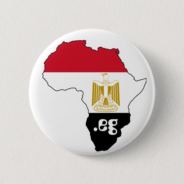 Flag of Egypt Map of Africa Internet Button Badge (Front)