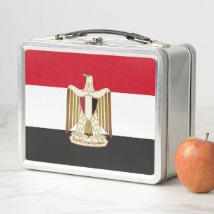 Flag of Egypt (with larger coat of arms) Metal Lunch Box