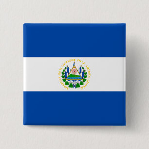Flag of El Salvador 15 Cm Square Badge