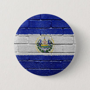 Flag of El Salvador 6 Cm Round Badge