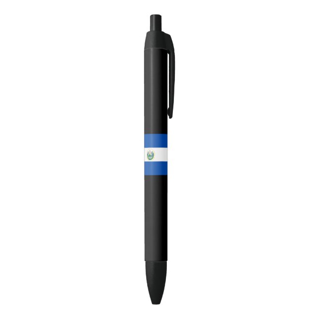 Flag of El Salvador Black Ink Pen (Bottom (Vertical))