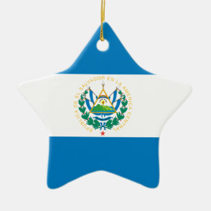 Flag of El Salvador Ceramic Tree Decoration