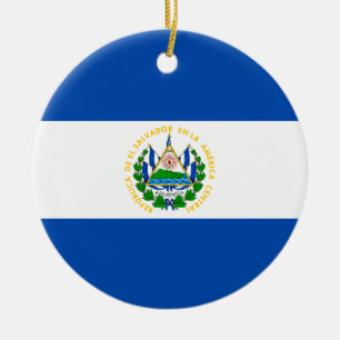Flag of El Salvador Ceramic Tree Decoration