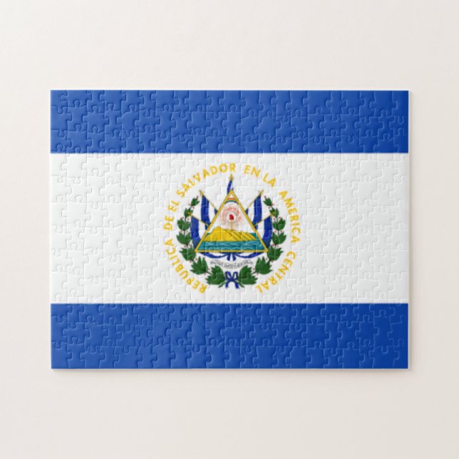 Flag of El Salvador, National Coat of Arms Jigsaw Puzzle (Horizontal)