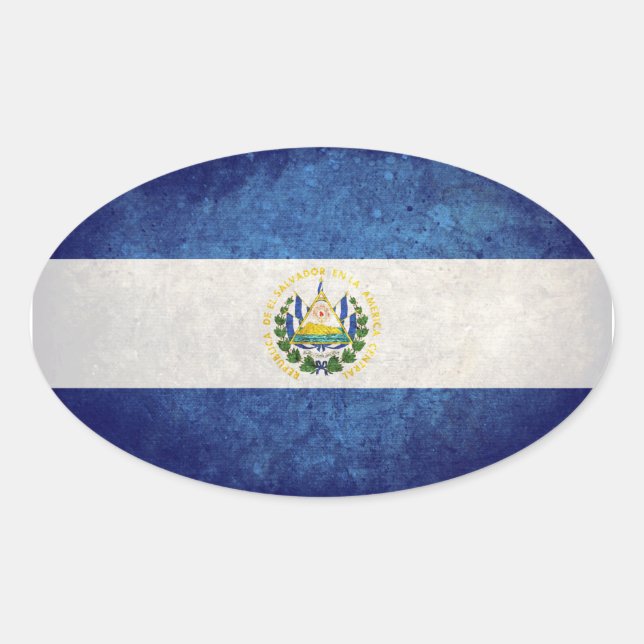Flag of El Salvador Oval Sticker (Front)