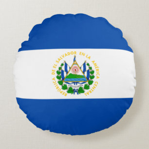 Flag of El Salvador Round Cushion