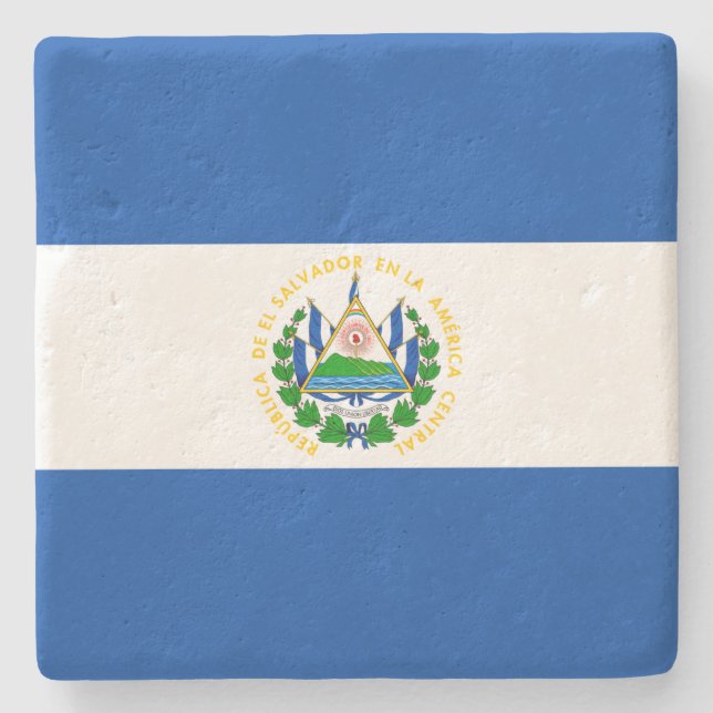 Flag of El Salvador Stone Coaster (Front)
