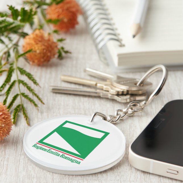 Flag of Emilia Romagna (Italy) Key Ring (Front Right)