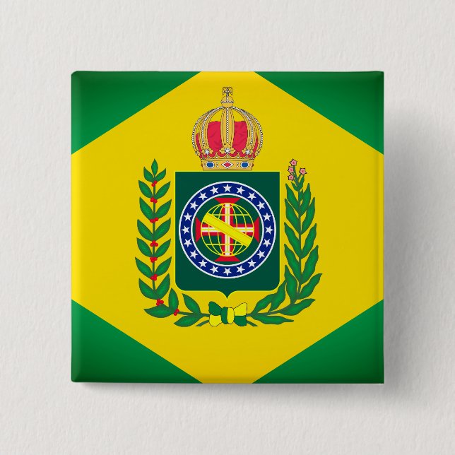 Flag of Empire of Brazil 15 Cm Square Badge (Front)