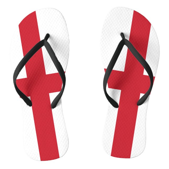 Flag of England Flip Flops (Footbed)