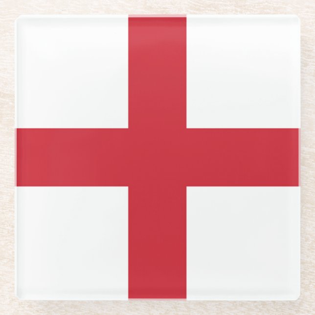 Flag of England Glass Coaster (Front)
