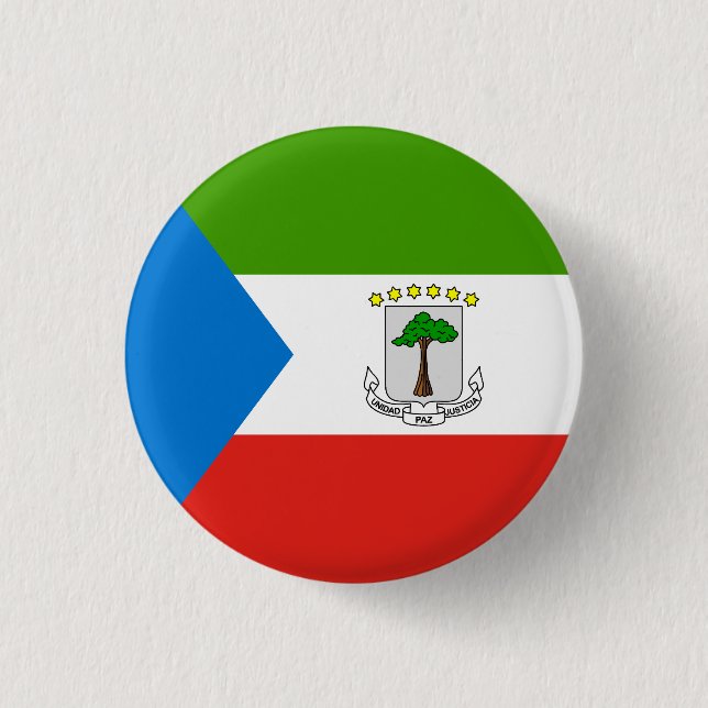 Flag of Equatorial Guinea 3 Cm Round Badge (Front)