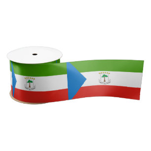 Flag of Equatorial Guinea (Africa) Satin Ribbon