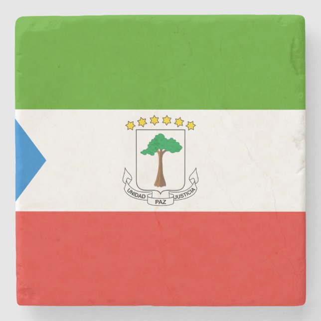 Flag of Equatorial Guinea (Africa) Stone Coaster (Front)