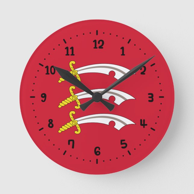Flag of Essex Square Wall Clock (Front)