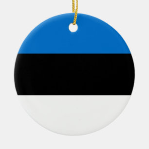 Flag of Estonia Ceramic Tree Decoration