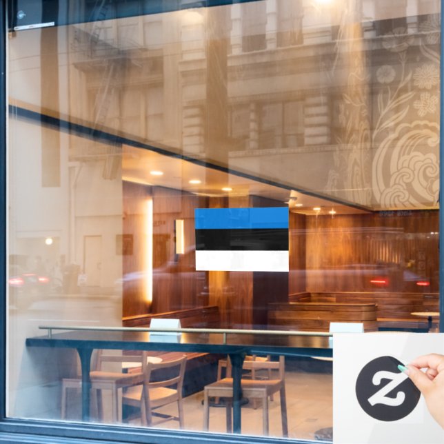 Flag of Estonia custom-cut  Window Cling (Cafe Window)