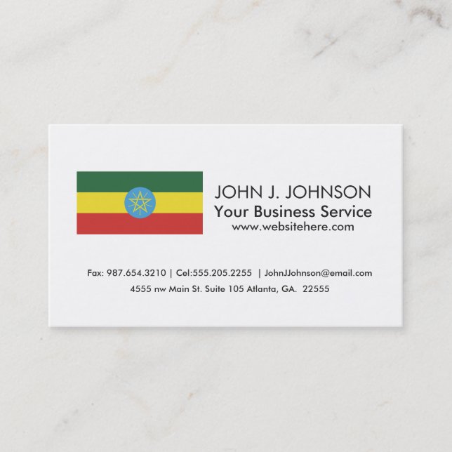 Flag of Ethiopia Business Card (Front)