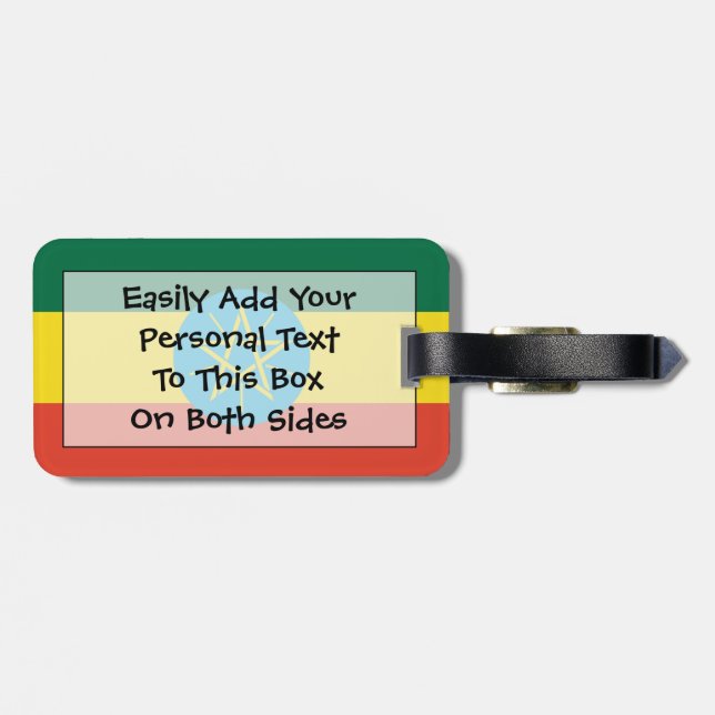 Flag of Ethiopia Easy ID Personal Luggage Tag (Back Horizontal)