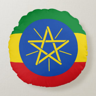 Flag of Ethiopia Round Cushion