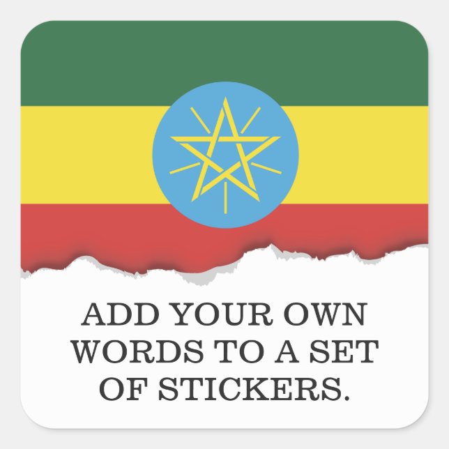 Flag of Ethiopia Square Sticker (Front)