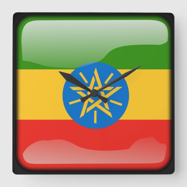 Flag of Ethiopia Square Wall Clock (Front)