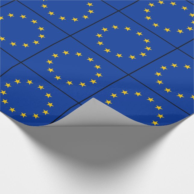 Flag of Europe, European Flag Wrapping Paper (Corner)
