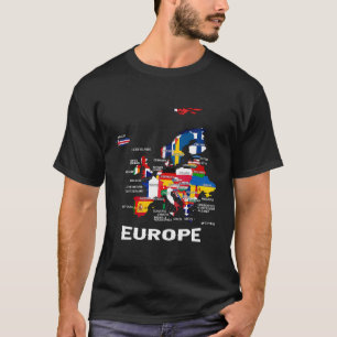 Flag Of Europe European Flags Map Of Europe Europe T-Shirt