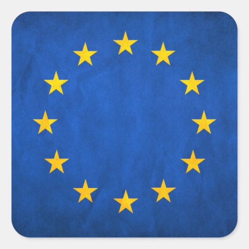 Image of Flag of European Union, EU Flag, Flag of Europe Square Sticker