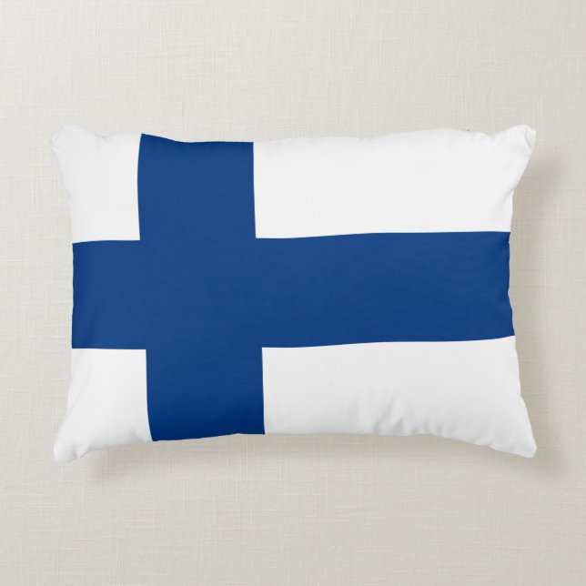 Flag of Finland Blue Cross Flag Decorative Cushion (Front)