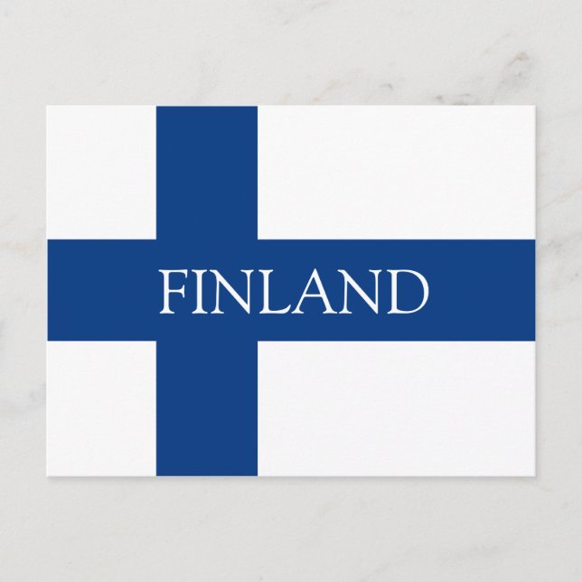 Flag of Finland Blue Cross Flag Postcard (Front)