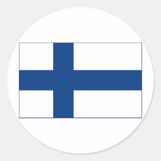 Flag of Finland Blue Nordic Cross on White Sticker