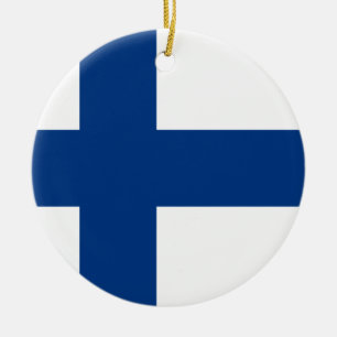 Flag of Finland Ceramic Tree Decoration