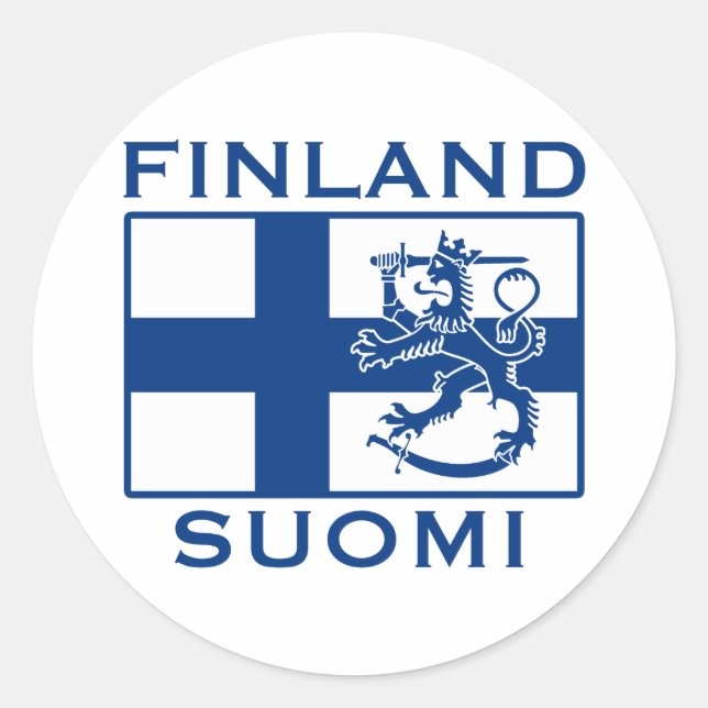 Flag of Finland Classic Round Sticker (Front)