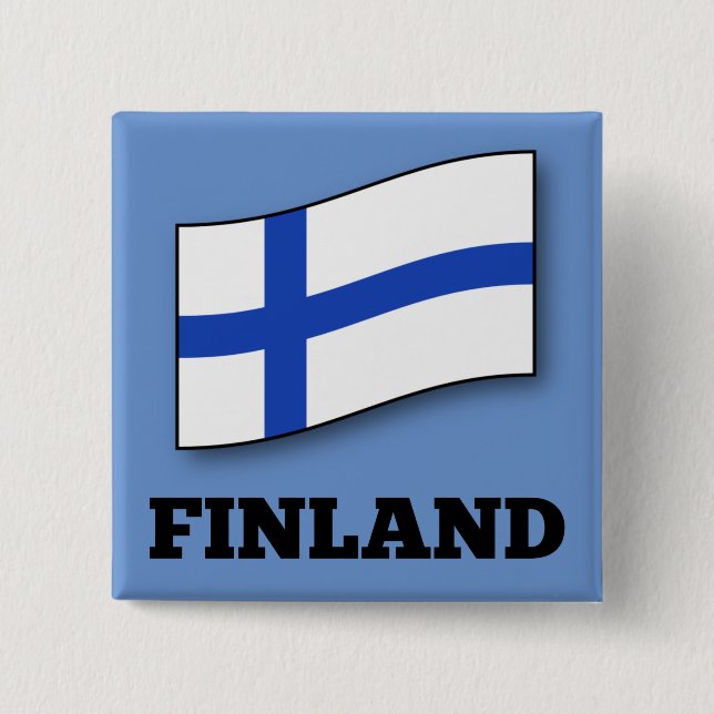 Flag of Finland custom design 15 Cm Square Badge (Front)