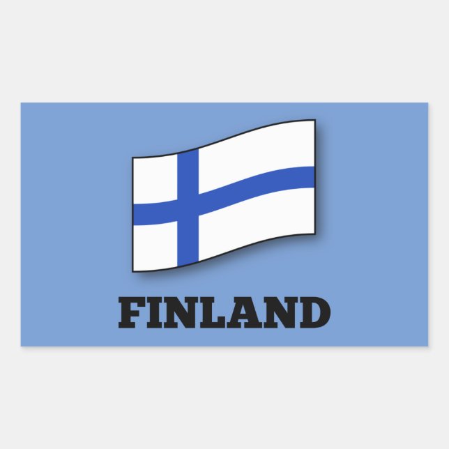 Flag of Finland design Rectangular Sticker (Front)