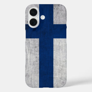 Flag of Finland Grunge iPhone 16 Case