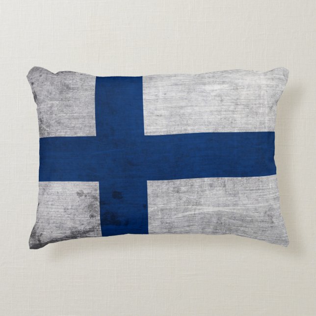 Flag of Finland Grunge Decorative Cushion (Front)