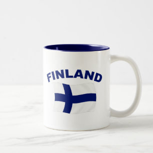 Flag of Finland Two-Tone Coffee Mug