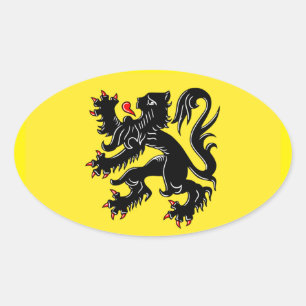 Flag of Flanders Oval Sticker