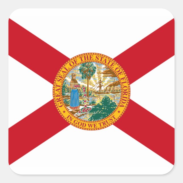 Flag of Florida Square Sticker (Front)