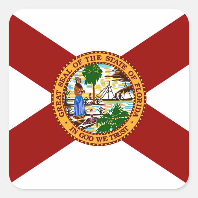 Flag of Florida Square Sticker (Front)