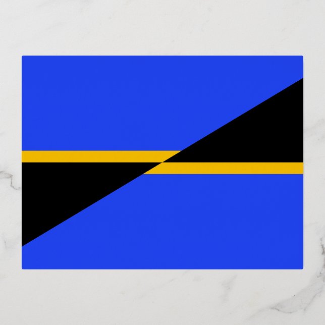 Flag of Folsom, California Foil Holiday Postcard (Front)