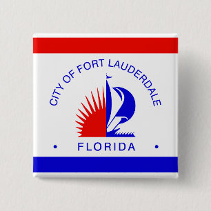 Flag of Fort Lauderdale, Florida 15 Cm Square Badge
