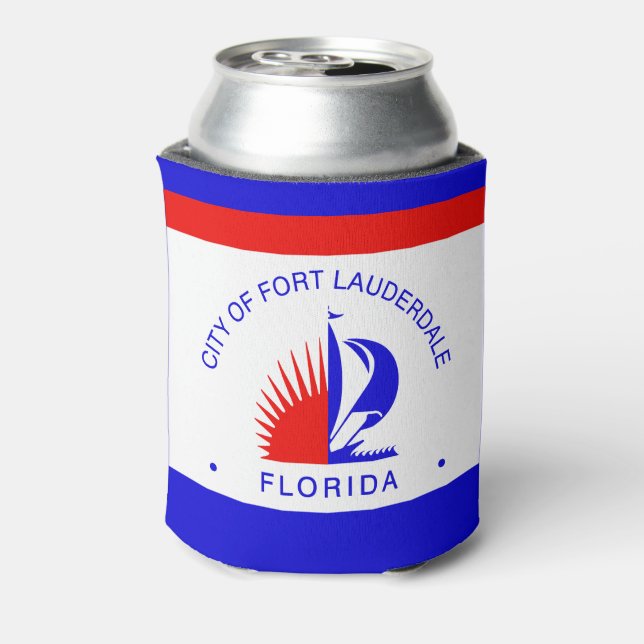 Flag of Fort Lauderdale, Florida Can Cooler (Can Back)