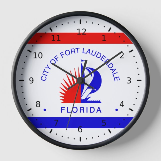 Flag of Fort Lauderdale, Florida Clock (Front)