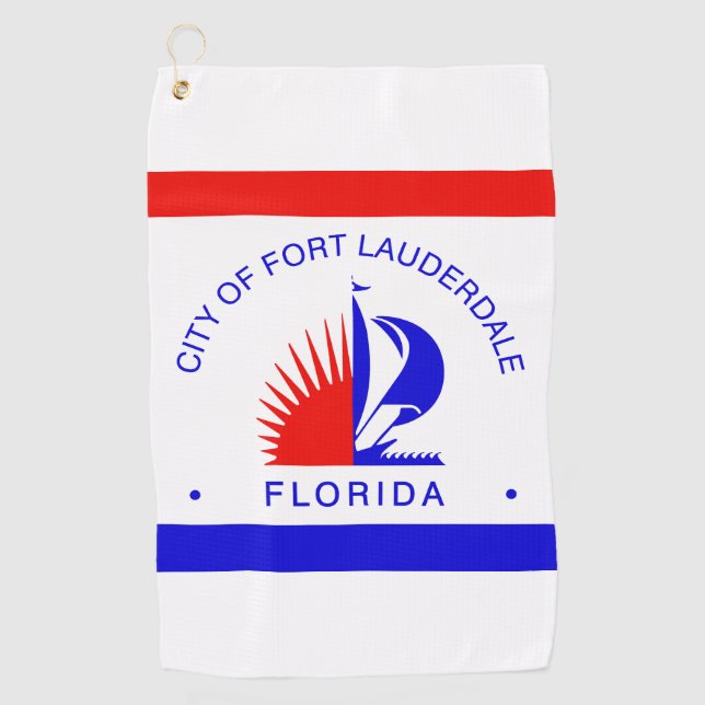 Flag of Fort Lauderdale, Florida Golf Towel (Front)