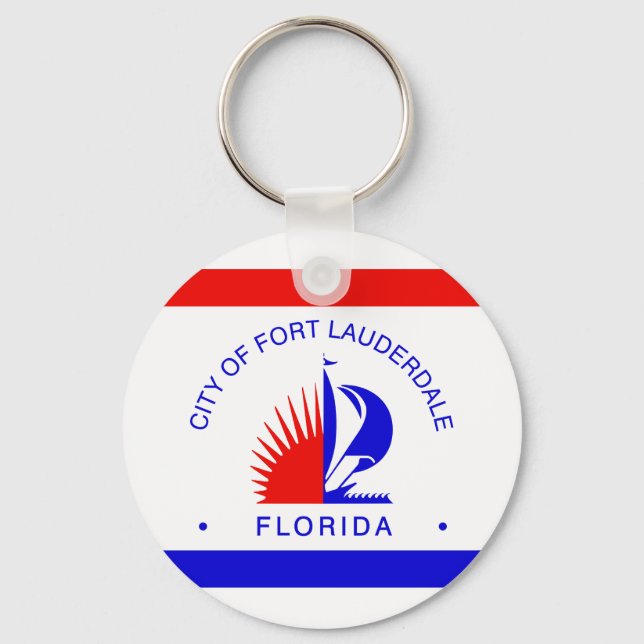 Flag of Fort Lauderdale, Florida Key Ring (Front)